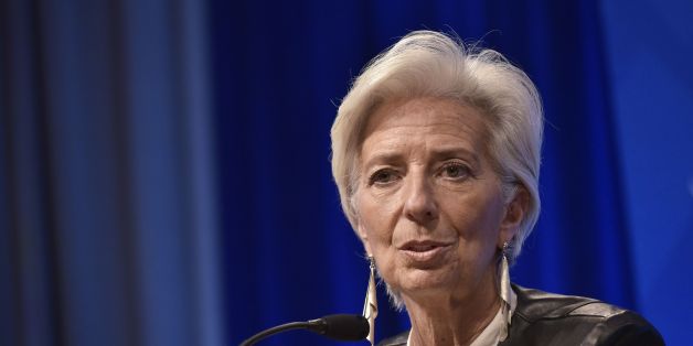 IMF Managing Director Christine Lagarde speaks at the International Monetary and Financial Committee (IMFC) press conference during the International Monetary Fund, World Bank Spring Meetings at the IMF headquarters on April 16, 2016 in Washington, DC. / AFP / Mandel Ngan (Photo credit should read MANDEL NGAN/AFP/Getty Images)
