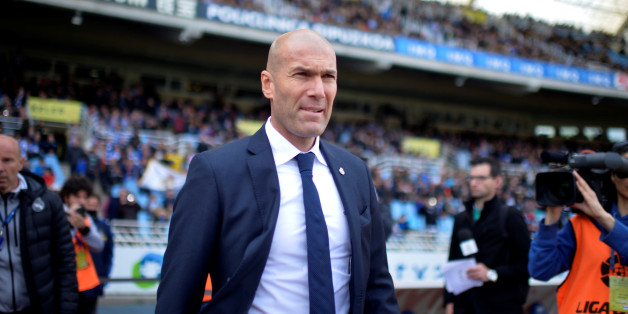 Football Soccer - Spanish Liga BBVA- Real Sociedad v Real Madrid - Anoeta, San Sebastian, Spain 30/4/16 Real Madrid coach Zinedine Zidane arrives for a match against Real Sociedad REUTERS/Vincent West