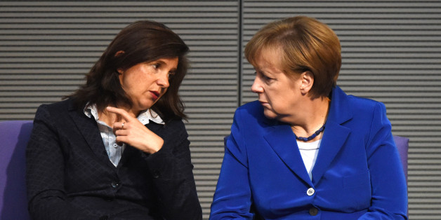 Angela Merkel und die Bundestags-Fraktionsvorsitzende der Grünen, Katrin Göring-Eckardt