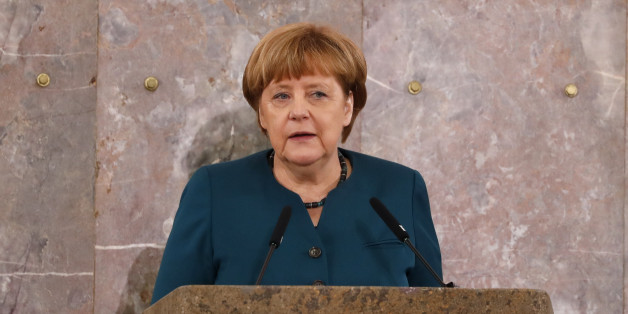 German Chancellor Angela Merkel delivers a speech during a ceremony to mark the 10th anniversary of the German Olympic Sports Confederation (DOSB) in Frankfurt, Germany, May 20, 2016. REUTERS/Kai Pfaffenbach