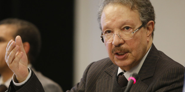 Planning agency chief Ahmed Lahlimi Alami speaks during a news conference at the Royal Mansour Hotel in Casablanca, Morocco, Tuesday, Jan. 20, 2015. Morocco's planning commission has predicted an economic rebound for 2015 with 4.8 percent growth, based on lower oil prices international and expectations of a strong harvest. (AP Photo/Abdeljalil Bounhar)