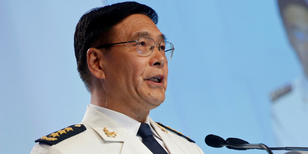 China's Joint Staff Department Deputy Chief Admiral Sun Jianguo speaks at the IISS Shangri-La Dialogue in Singapore June 5, 2016. REUTERS/Edgar Su