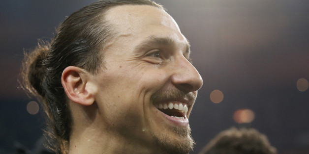 Football Soccer - Olympique Marseille v Paris St Germain - France Cup Final - Stade de France, Saint-Denis, France - 21/05/2016. Paris St Germain's Zlatan Ibrahimovic reacts after winning the trophy in their French Cup final soccer match. REUTERS/Gonzalo Fuentes