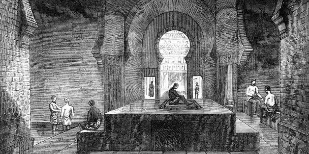 A Turkish bath in Jermyn Street, London, 1891. From Old and New London: a Narrative of its History, its People and its Places, volume IV, by Edward Walford, pulished by Cassell and Company (1891). (Photo by The Print Collector/Print Collector/Getty Images)