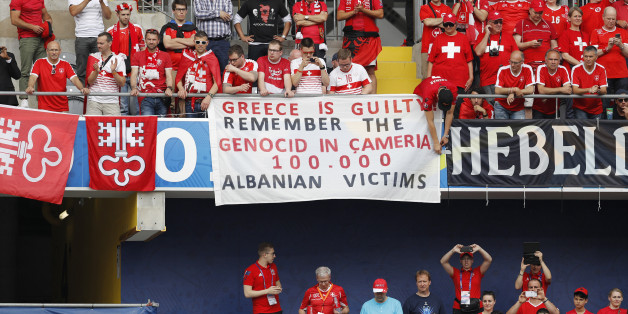 Football Soccer - Albania v Switzerland - EURO 2016 - Group A - Stade Bollaert-Delelis, Lens, France - 11/6/16
Fans with a banner
REUTERS/Darren Staples
Livepic
