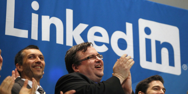 Le cofondateurs de Linkedin Reid Garrett Hoffman lors de l'introduction en bourse de LinkedIn à la New York Stock Exchange, le 19 mai 2011.