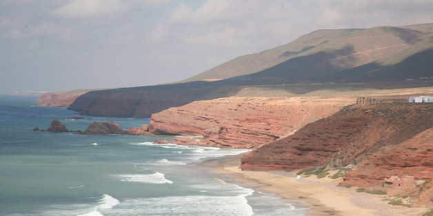 La plage de Guelmim, dans le sud du Maroc