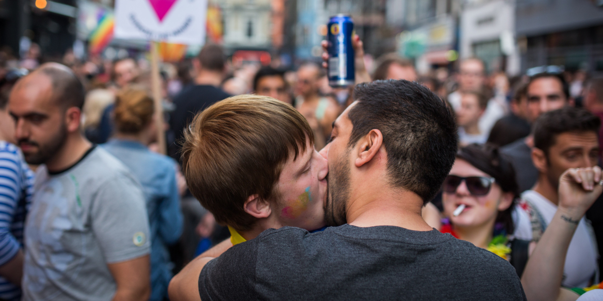 gay men kissing in public