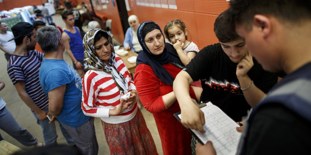 Flüchtlinge in einer Erstunterkunft