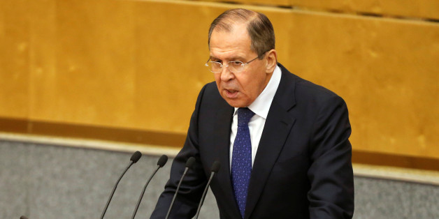Russian Foreign Minister Sergei Lavrov delivers a speech during a session at the State Duma, the lower house of parliament, in Moscow, Russia, June 15, 2016. REUTERS/Maxim Zmeyev