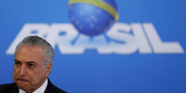 Brazil's interim President Michel Temer reacts during a statement to the media at the Planalto Palace in Brasilia, Brazil, June 6, 2016. REUTERS/Ueslei Marcelino