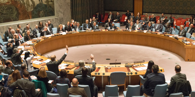 UN HEADQUARTERS, NEW YORK, NY, UNITED STATES - 2016/05/03: The fifteen member of the Security Council raise their hands and unanimously adopt Resolution 2286. The United Nations Security Council unanimously adopted Resolution 2286 on the protection of civilian medical workers and facilities in conflict zones globally, and heard briefings from UN Secretary-General Ban Ki-moon, International Committee of the Red Cross President Peter Maurer and Medecins Sans Frontieres President Joanne Liu. (Photo by Albin Lohr-Jones/Pacific Press/LightRocket via Getty Images)