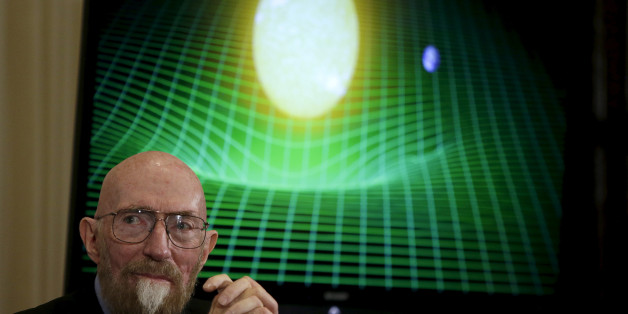 Dr. Kip Thorne of Caltech (R) listens during a news conference to discuss the detection of gravitational waves, ripples in space and time hypothesized by physicist Albert Einstein a century ago, in Washington February 11, 2016. REUTERS/Gary Cameron/File Photo