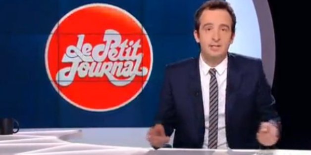 Cyrille Eldin lorsqu'il a remplacé Yann Barthes à la présentation du "Petit Journal" le 30 mars 2015