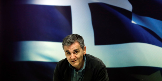 Greek Finance Minister Euclid Tsakalotos arrives for a news conference at the ministry in Athens, Greece May 26, 2016. REUTERS/Alkis Konstantinidis