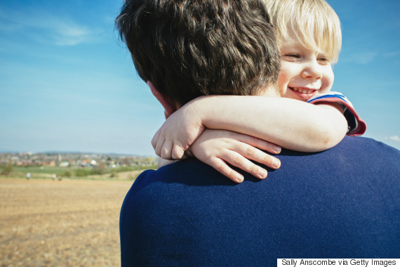 happy dad with kids