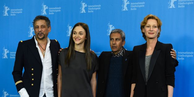 (L to R) Tunesian born Actor Abel Jafri, Belgian actress Pauline Burlet, French director Rachid Bouchareb and Belgian actress Astrid Whettnall pose during a photo call for the film 'La Route D'Istanbul' (Road to Istanbul) screened in the Panorama section at the 66th Berlinale Film Festival in Berlin on February 15, 2016. / AFP / TOBIAS SCHWARZ (Photo credit should read TOBIAS SCHWARZ/AFP/Getty Images)