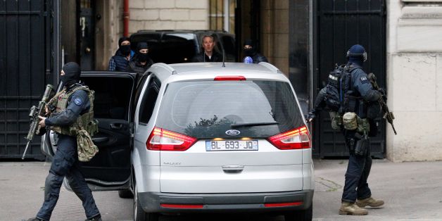 A convoy of French police and members of the National Gendarmerie Intervention Group (GIGN) transporting a surviving member of the group that carried out Paris terror attacks suspect Salah Abdeslam, arrive at courthouse for his first questioning by anti-terror judges in Paris on May 20, 2016 .
Salah Abdeslam was part of the group that carried out Paris terror attacks on November 13, 2015 that killed 130 people. / AFP / MATTHIEU ALEXANDRE (Photo credit should read MATTHIEU ALEXANDRE/AFP/Getty Images)