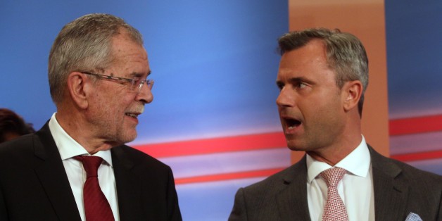 Die Präsidentschaftskandidaten Alexander van der Bellen und Norbert Hofer während des Wahlkampfs