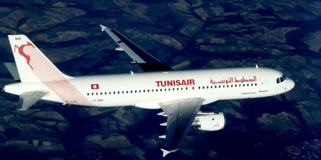 Tunisia airlines Tunisair Airbus A320 in flight.