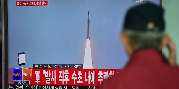 A man watches a TV news showing file footage of a North Korean missile launch at a railway station in Seoul on April 28, 2016.North Korea on April 28 tried and failed in what appeared to be its second attempt in two weeks to test a powerful, new medium-range ballistic missile, South Korea's defence ministry said. / AFP / JUNG YEON-JE (Photo credit should read JUNG YEON-JE/AFP/Getty Images)