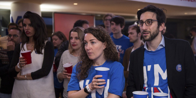 Supporters of the Stronger In Campaign react as results of the EU referendum are announced at the Royal Festival Hall, in London, Britain June 24, 2016. REUTERS/Rob Stothard/Pool