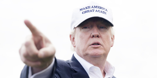 Donald Trump, presumptive Republican presidential nominee, gestures as he speaks to members of the media at Trump International Golf Links in Aberdeen, U.K, on Saturday, June 25, 2016. The grand re-opening of the golf course went on as scheduled as financial markets rattled into a panicked state of uncertainty following the EU referendum result. Photographer: Matthew Lloyd/Bloomberg via Getty Images
