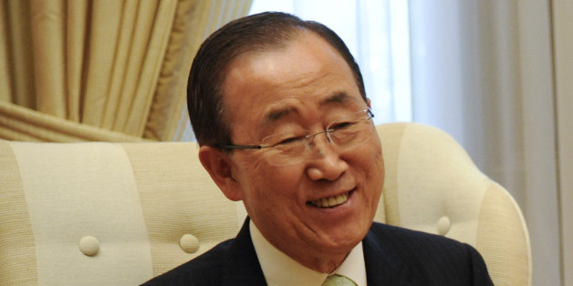 U.N. Secretary-General Ban Ki-moon meets with Greek Prime Minister Alexis Tsipras (not pictured) at the Maximos Mansion in Athens, Greece, June 18, 2016. REUTERS/Michalis Karagiannis