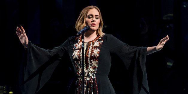 GLASTONBURY, ENGLAND - JUNE 25: Adele performs on The Pyramid Stage on day 2 of the Glastonbury Festival at Worthy Farm, Pilton on June 25, 2016 in Glastonbury, England. Now its 46th year the festival is one largest music festivals in the world and this year features headline acts Muse, Adele and Coldplay. The Festival, which Michael Eavis started in 1970 when several hundred hippies paid just ã1, now attracts more than 175,000 people. (Photo by Ian Gavan/Getty Images)
