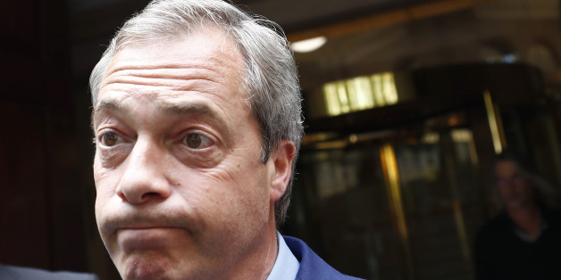 Nigel Farage, the leader of the United Kingdom Independence Party (UKIP) reacts as he leaves following the result of the EU referendum vote, in central London, Britain June 24, 2016. REUTERS/Stefan Wermuth