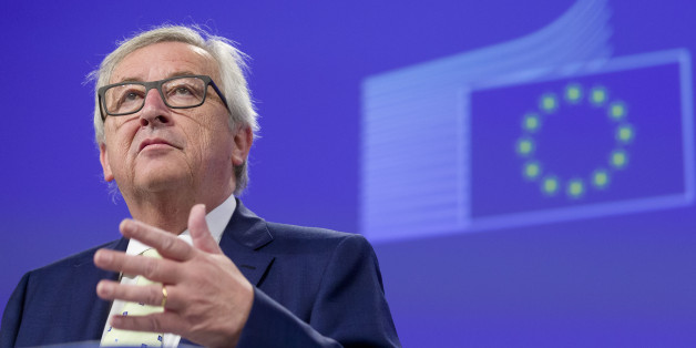 European Commission President Jean-Claude Juncker prepares to address a media conference at EU headquarters in Brussels on Friday, June 24, 2016. Top European Union officials were hunkering down in Brussels Friday to try to work out what to do next after the shock decision by British voters to leave the 28-nation bloc. (AP Photo/Thierry Monasse)