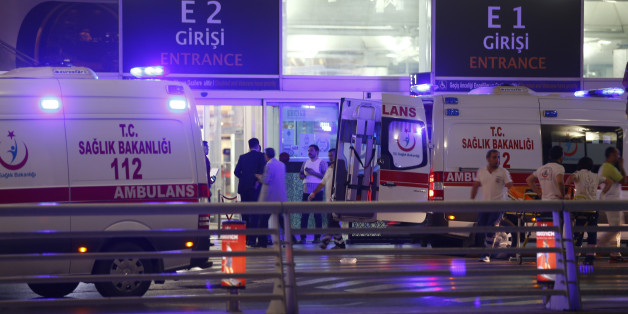 Ambulance cars arrive at Turkey's largest airport, Istanbul Ataturk, Turkey, following a blast June 28, 2016. REUTERS/Osman Orsal