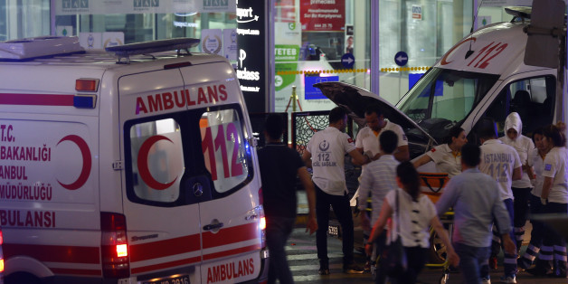 Ambulance cars arrive at Turkey's largest airport, Istanbul Ataturk, Turkey, following a blast June 28, 2016. REUTERS/Osman Orsal