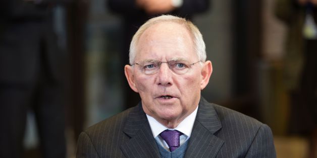 German Finance Minister Wolfgang Schäuble talks to the media prior to a meeting of Eurogroup ministers at the European Council headquarters in Brussels on February 11, 2016. / AFP / THIERRY MONASSE (Photo credit should read THIERRY MONASSE/AFP/Getty Images)