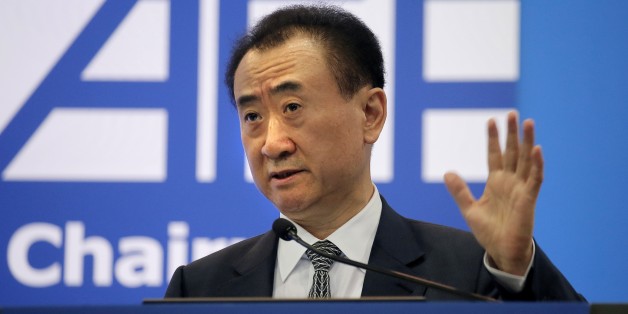 Wang Jianlin, chairman of Wanda Group, delivers a speech at the Ninth Asian Financial Forum in Hong Kong, Monday, Jan. 18, 2016. (AP Photo/Vincent Yu)