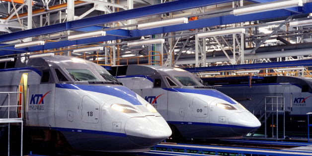 - PHOTO TAKEN DEC03 - The Korean Train Express (KTX) at Koyang base station, about 20 km northwest of Seoul in this December 2003 picture. KTX, South Korea's first high-speed train, begins operation on April 1, 2004. ??? USE ONLY