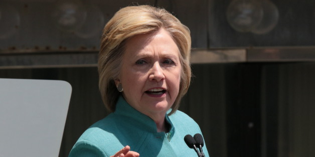 ATLANTIC CITY, NJ - JULY 06: Presumptive Democratic presidential nominee Hillary Clinton speaks at the podium at Boardwalk Hall Arena on July 6, 2016 in Atlantic City, New Jersey. (Photo by Donald Kravitz/WireImage)