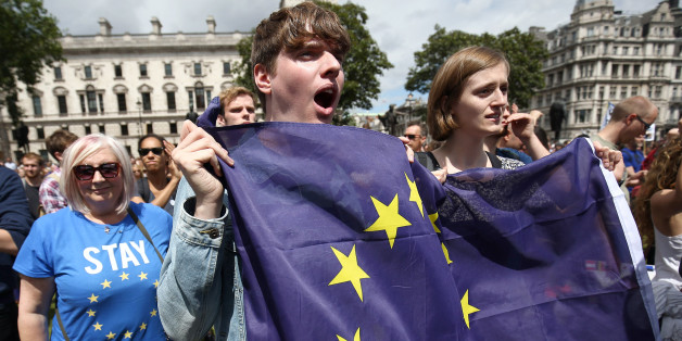 Demonstranten in London werben für einen Verbleib in der Europäischen Union
