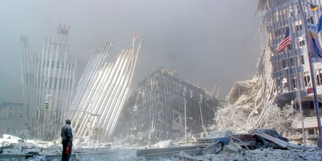 Les ruines du World Trade Center après les attentats du 11 septembre 2001 à New York