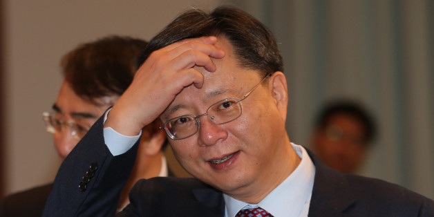 우병우 민정수석이 1월 19일 청와대에서 열린 영상국무회의에 참석하고 있다.