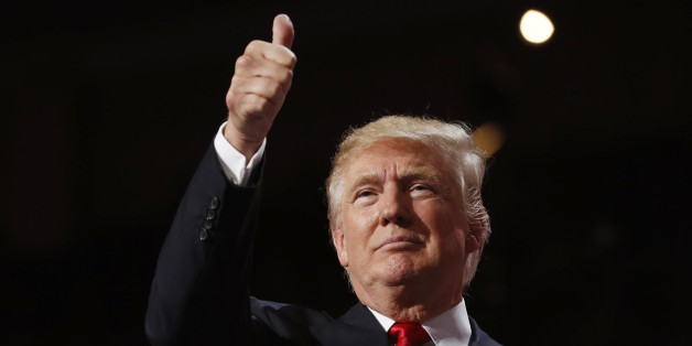 U.S. Republican presidential nominee Donald Trump gives a thumbs up at the Republican National Convention in Cleveland, Ohio, U.S. July 21, 2016. REUTERS/Jonathan Ernst