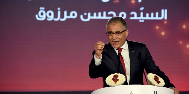The General Secretary of Machrou3 Tounes Party Mohsen Marzouk gives a speech in Tunis on July 23, 2016 during the opening of the first congress of his new party that was formed following a split from the secular Nidaa Tounes party of the current Tunisian president. / AFP / FETHI BELAID (Photo credit should read FETHI BELAID/AFP/Getty Images)