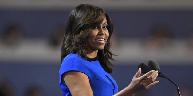 First Lady Michelle Obama speaks during the first day of the Democratic National Convention in Philadelphia , Monday, July 25, 2016. (AP Photo/Mark J. Terrill)