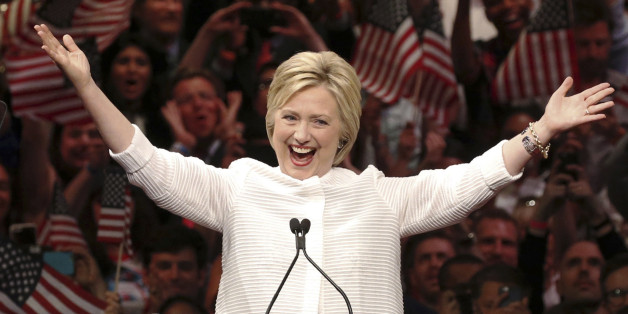 Democratic U.S. presidential candidate Hillary Clinton speaks during her California primary night rally held in the Brooklyn borough of New York, U.S. on June 7, 2016. REUTERS/Lucas Jackson/File Photo