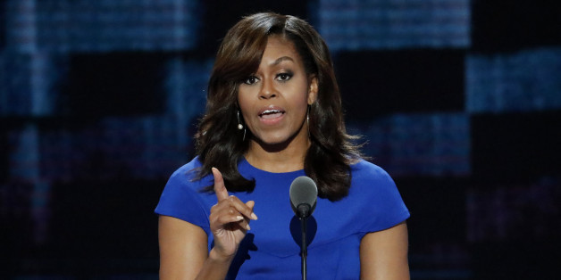 First Lady Michelle Obama speaks during the first day of the Democratic National Convention in Philadelphia , Monday, July 25, 2016. (AP Photo/J. Scott Applewhite)