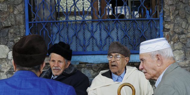 ORAN, ALGERIA - APRIL 11: Some men sitting on the terrace of a restaurant on April 11, 2011 in Oran, Algeria. (Photo by Reza/Getty Images)