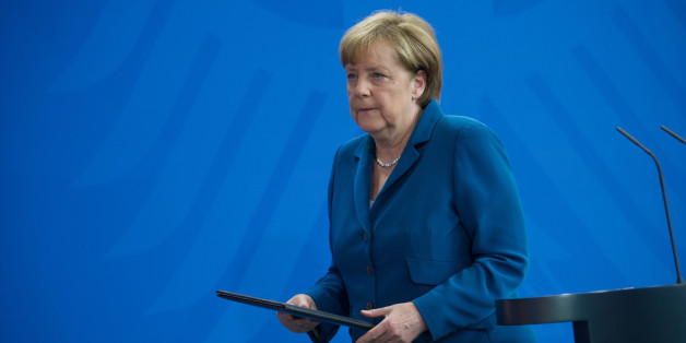 German Chancellor Angela Merkel at the Chancellery in Berlin after a shooting rampage at the Olympia shopping mall in Munich, Germany July 23, 2016. REUTERS/Stefanie Loos