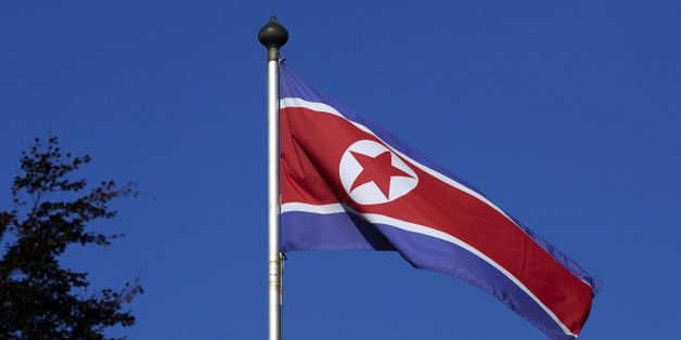 A North Korean flag flies on a mast at the Permanent Mission of North Korea in Geneva October 2, 2014. REUTERS/Denis Balibouse/File Photo TPX IMAGES OF THE DAY