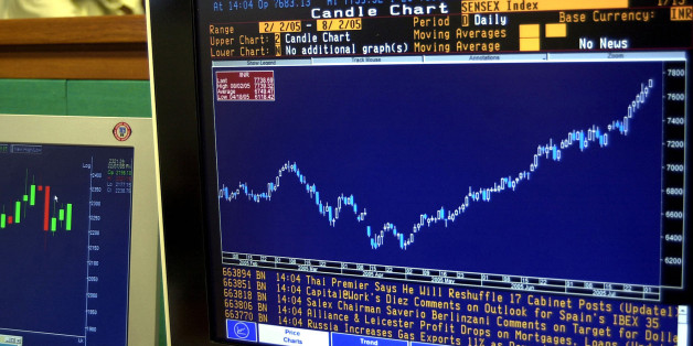 ** FILE ** The Bombay stock exchange index sensex graph is seen on the terminal of a stock broker's terminal, in Bombay, India, in this Tuesday, Aug. 2, 2005, file photo. India's stock market is scaling new heights, lifted by gains in cement, steel, hotel and technology shares, signs of booming growth and optimism about the nation's economic potential, and for the first time, foreign investors, particularly Americans are behind the market's surge. (AP Photo/Rajesh Nirgude, File)