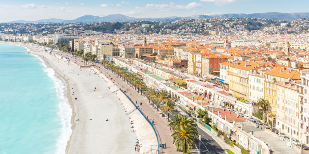 Nice Cote d'Azur Riviera France with mediterranean beach sea